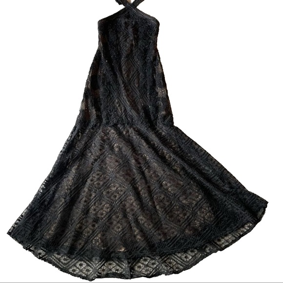 Tadashi Shoji Lakota Black Sequin Halter Neck Evening Gown Maxi Dress Mermaid 0 - Picture 6 of 12